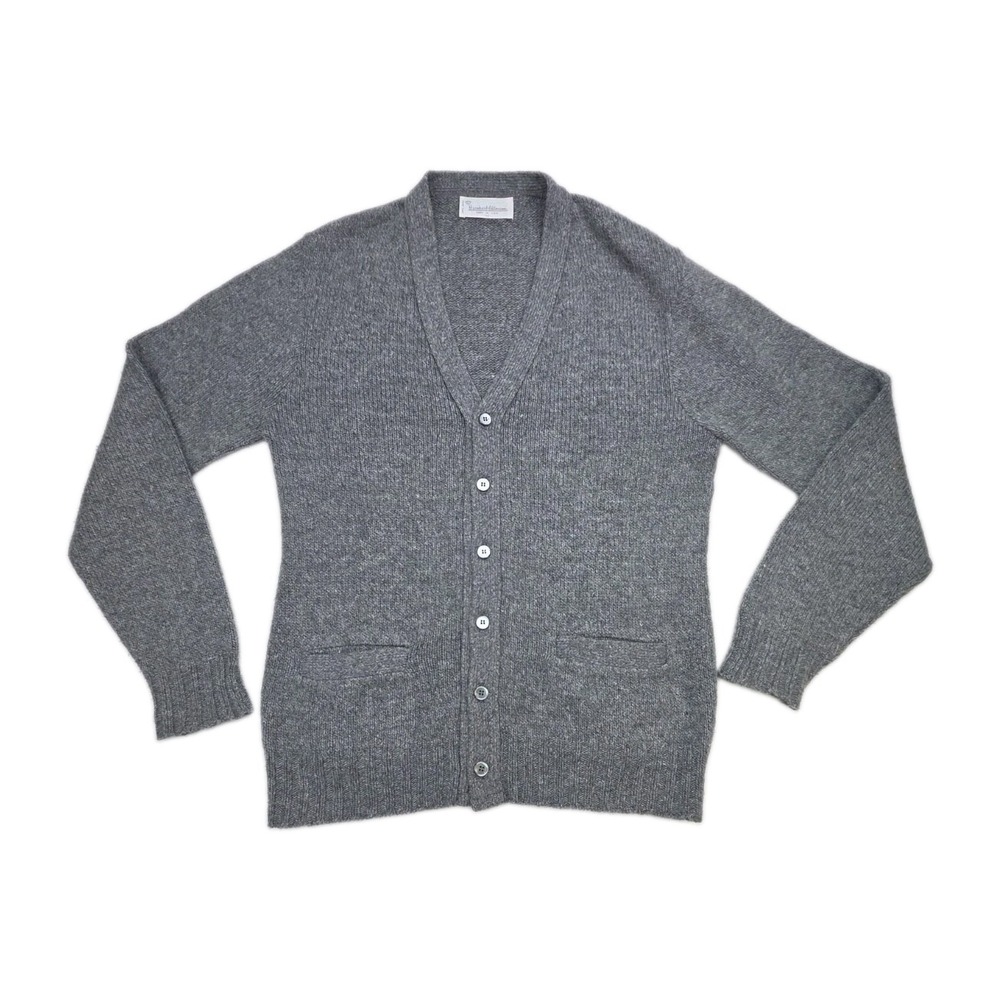 Vintage Bernhard Altmann Cardigan Sweater Gray Grandpa Men's Medium USA Made